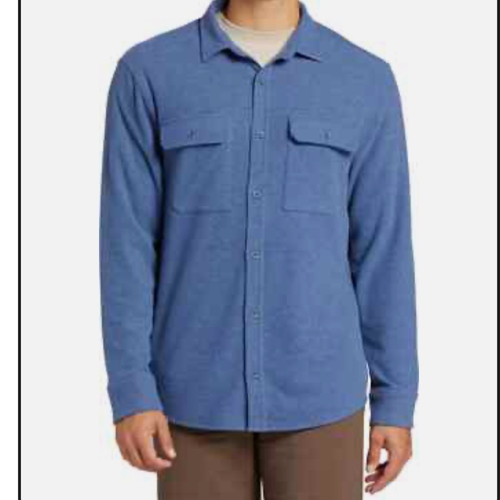 Alpine Design Men's Wanderful Knit Long Sleeve Shirt in Indigo Blue Heather M